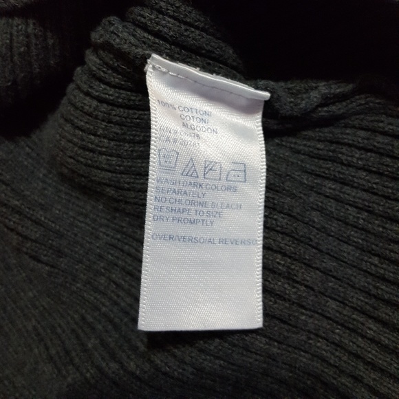 TOMMY HILFIGER VINTAGE TURTLE NECK LONG SLEEVE 100% COTTON DARK GRAY SWEATER XL - Picture 8 of 9